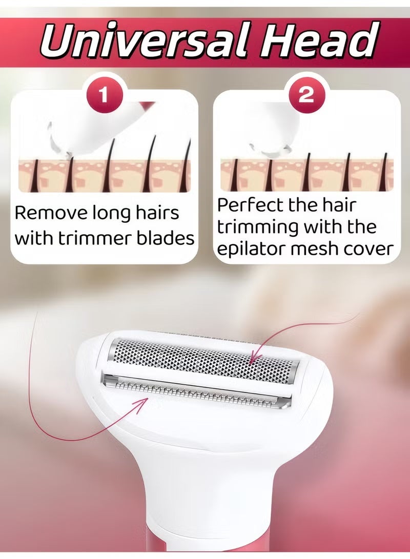Purrhappy 4-in-1 Hair Remover Set, USB Electric Rechargeable Razor, Cordless Painless Epilator with Replaceable Bikini Trimmer/Nose Hair Trimmer/Eyebrow Shaper, Wet & Dry Epilator for Face / Legs/ Underarms/ Bikini, USB Rechargeable for Women, Men, Adults, Child (Purple 2W) - Image 5